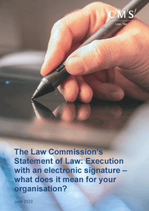 The Law Commissions Statement of Law Electronic signatures